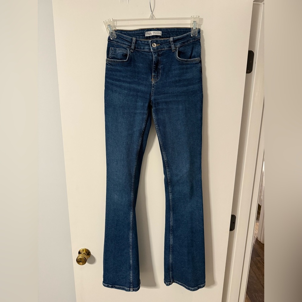 Zara Dark Blue Flare Jeans